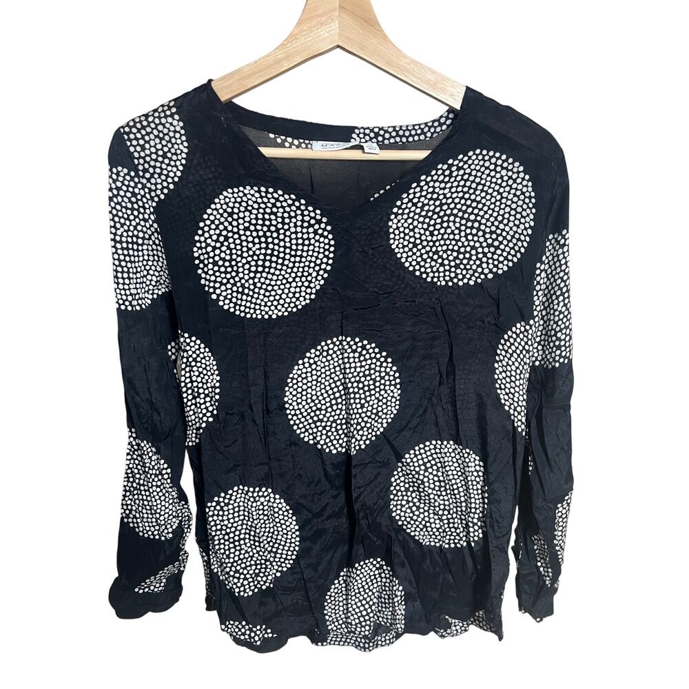 Masai Baini Black Dot Print Top Long Sleeve XS